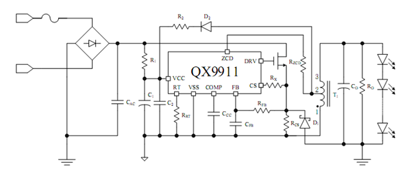 QX9911_LED非隔離驅動電源IC