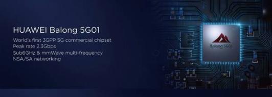華為首款5G商用芯片巴龍5G01(Balong 5G01)