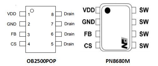 PN8680M替代OB2500POP腳位一樣