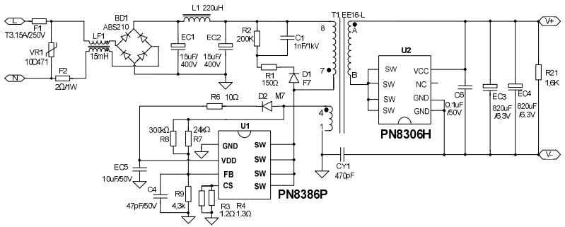 5V/3A適配器方案