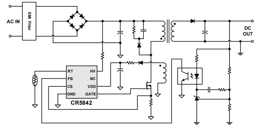 cr5842芯片典型應用電路圖
